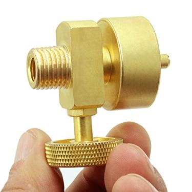 Imagem de MCAMPAS Válvula reguladora de gás propano de pressão ajustável descartável, válvula de agulha de conexão do tanque de 1,4 kg x encaixe adaptador macho NPT (fêmea M8)