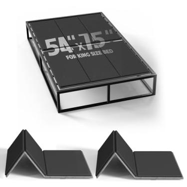 Imagem de Imperius Caixa dobrável de molas, 10 mm, suporte de cama, macarrão plano, tamanho completo 137 x 199 cm, leve e fino, respirável, minimizador de ruído, resistente à umidade