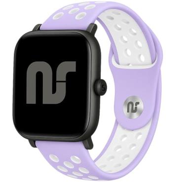 Imagem de Pulseira compatível com Huami Amazfit GTS - GTS 2 - Nandos-Store (Lilás com branco NK)