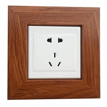 Imagem de Adesivo decorativo para tomada de interruptor, adesivo de parede para sala de estar quarto estudo soquete interruptor moldura de proteção decorativa (marrom)