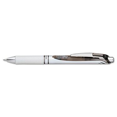Imagem de Pentel Caneta de gel retrátil EnerGel Pearl Roller Ball, tinta preta, média (BL77PW-A)