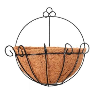 Imagem de Meio Vaso 30cm Pendente De Ferro Fibra Coco