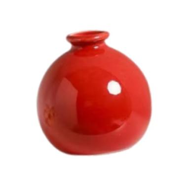 Imagem de Generic Vaso de cerâmica para flores, vaso de plantas, arranjo floral de mesa, peça central de mesa, pequeno, moderno, suporte para plantas, decoração, Vermelho