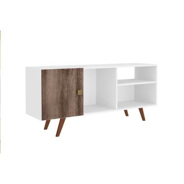 Imagem de Rack Para Tv Rt3014 Até 47 Polegadas C/ 1 Porta Branco/rustico - Movelbento