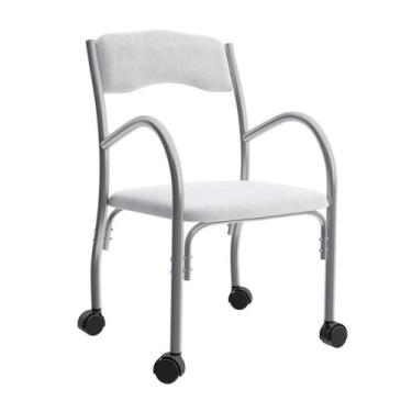 Imagem de Cadeira de Escritório Interlocutor Stella Estofada Branca - Bona vita