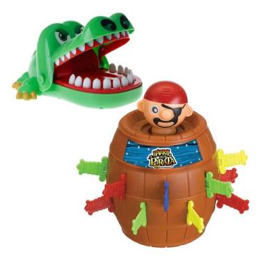 Imagem de Pula Barril Do Pirata Espada + Jacaré Crocodilo Morde Dedo - Art Brink