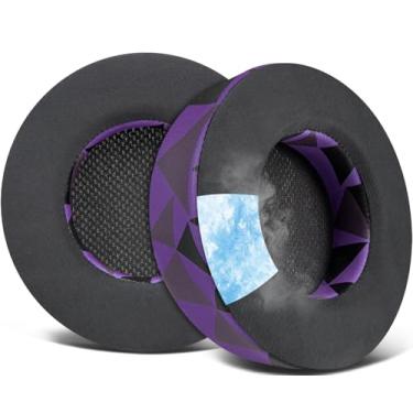 Imagem de SOULWIT Almofadas De Substituição Para Fones Ouvido Corsair Virtuoso Rgb Wireless Xt Se, Auriculares Com Espuma Isolamento Ruído Alta Densidade, Espessura Adicional - Roxo E Preto