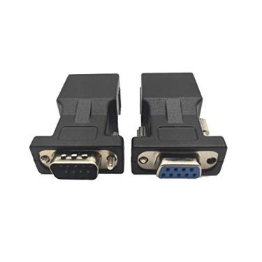 Imagem de Halokny Conversor Ethernet Rs232 Db9 De 9 Pinos Para Rj45, Adaptador Serial Macho E Fêmea (1 Conjunto)