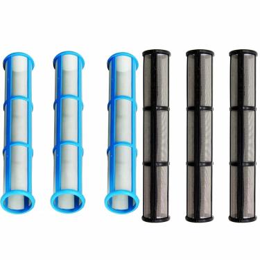 Imagem de ZLLITONS Filtro De Coletor 244068 E 244067 Compatível Com Pulverizador Tinta Airless Graco 695, 795 1095 Gmax Ii, 3 Peças Malha 100, Preto/3 60, Azul (Pacote 6)