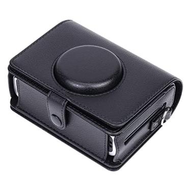 Imagem de khanka Para Fujifilm Instax Mini Evo, Capa De Couro, Acompanha Alça Ombro Removível, Preta