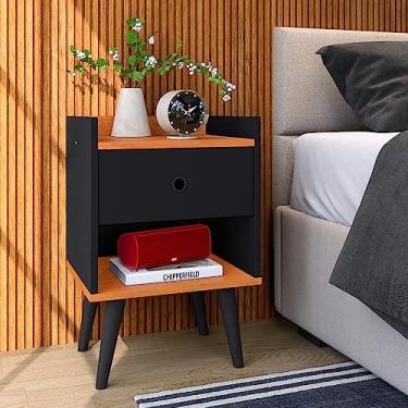 Imagem de Mesa de Cabeceira Decore organizador criado mudo box para quarto com gaveta - Loja Inova BR (Preto/Cinam.)