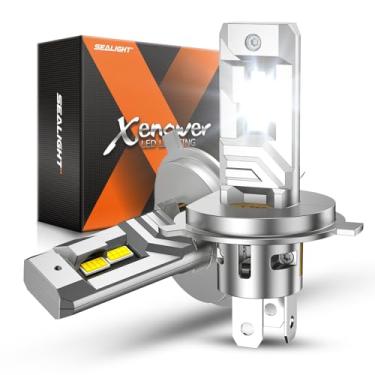 Imagem de SEALIGHT Lâmpadas H4, faróis de neblina H4 de brilho 8X 30000LM, lâmpadas brancas frias 6500K com ventilador de 15000 RPM, Plug and Play, IP68 à prova d'água, pacote com 2