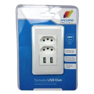 Imagem de Tomada Carregador Usb De Parede Duo Celular Smartphone Espelho - CONNE