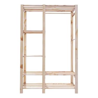 Imagem de Suporte De Arara De Parede Multiuso Prateleiras P/ Roupa - Technox