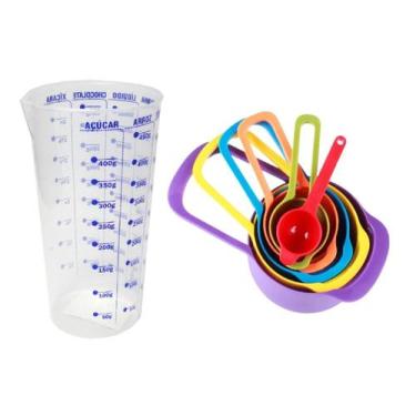 Imagem de Conjunto Medidor Multiuso 6 Colheres c/ Copo Graduado 500ml - Wari