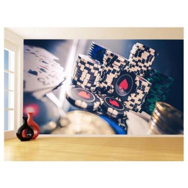 Imagem de Papel De Parede 3D Salão De Jogos Cartas Poker 3,5M Jcs95 - Você Decor