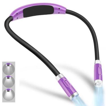 Imagem de Luz de leitura de pescoço LED recarregável Vekkia com 3 níveis de bril