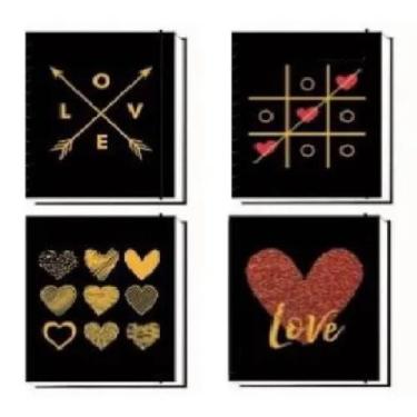 Imagem de Kit 4 Blocos Para Anotação Quadrado Love - Inter