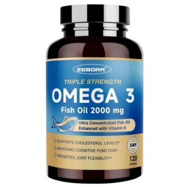 Imagem de Óleo de peixe ZEBORA Triple Strength Omega-3 2000 mg 120 cápsulas gela