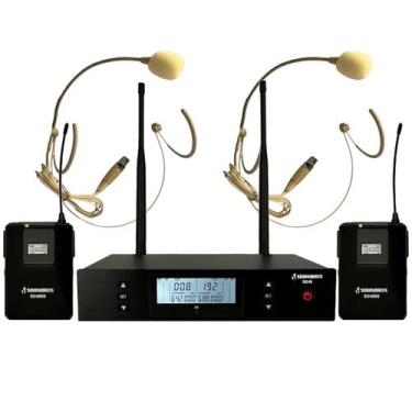 Imagem de Microfone Sem Fio Duplo de Cabeca UHF SD-48 BB - Soundrix