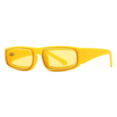 Imagem de Óculos de sol punk retangular pequeno, masculino e feminino, óculos de sol de luxo, retrô, óculos de sol, UV400 (C5 Shades)