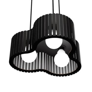 Imagem de Luminária Pendente Crepusculo Modelo Ripado - Preta