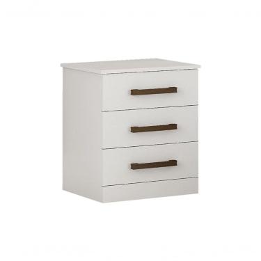 Imagem de Mesa De Cabeceira Com 3 Gavetas - Rubi-branco -leifer Móveis