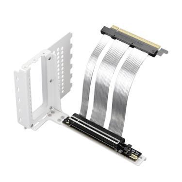 Imagem de GIGA-MEGA Cabo Riser PCIe X16 GEN5 com suporte vertical GPU PCIe 5.0 para futuro RTX5090 (suporte branco)