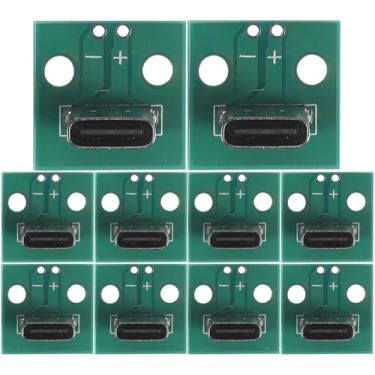 Imagem de ARTIBETTER 10 peças soquete tipo c conector USB c conector fêmea placa mãe placa conversor PCB para cabo placa adaptadora de linha de dados conector vertical adaptador de módulo USB c