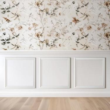 Imagem de NOTASA Kit de moldagem de parede Peel and Stick, 3 conjuntos de painéis de acabamento de parede PS pré-cortados com fita dupla face, painéis de parede decorativos 3D leves para decoração de parede