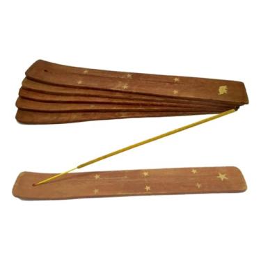 Imagem de 6 Incensários Porta Incenso Madeira Canaleta