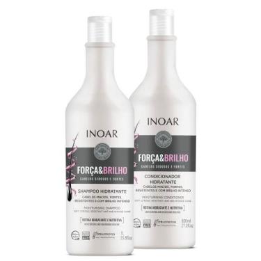 Imagem de Kit Shampoo Hidratante Inoar Força e Brilho Cabelos Sedosos e Fortes 1