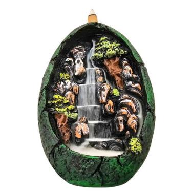 Imagem de Incensário Cascata Cachoeira Oval para incenso backflow resina premium