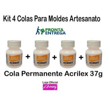 Imagem de Kit 4 Colas Permanente Acrilex 37g M59