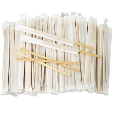 Imagem de Agitadores de café Boesma Bamboo embalados individualmente, 500 unidad