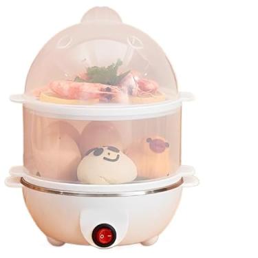 Imagem de Cozedor de Ovos Elétrico 110V Multifuncional - Coze Ovos, Milho e Leite a Vapor Rápido, Tripla Camada, Prático e Eficiente(COZEDOR 2 ANDARES)