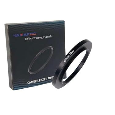 Imagem de Adaptador de anel de metal para cima/para baixo compatível com câmeras mirrorless DSLR Lens, conversor de rosca de filtro UV CPL ND, preto (40,5-52)