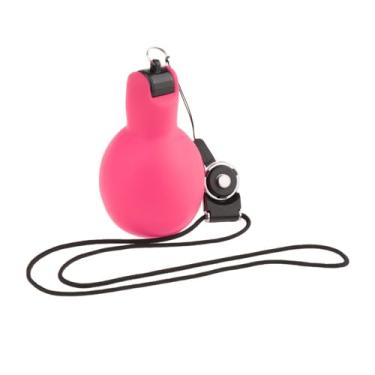 Imagem de menolana Apito esportivo de aperto manual com som alto para sobrevivência com cordão portátil para acampamento, trekking, treinadores, futebol, caminhadas, Rosa