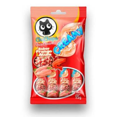 Imagem de Petisco para Gatos Chuchups sabor Frango e Atum 4 sachês de 15g cada -