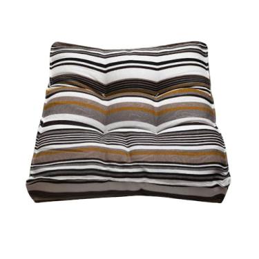 Imagem de Kit 2 Futon 45x45 Almofada Assento Turco Colorido(Listrado Mostarda)