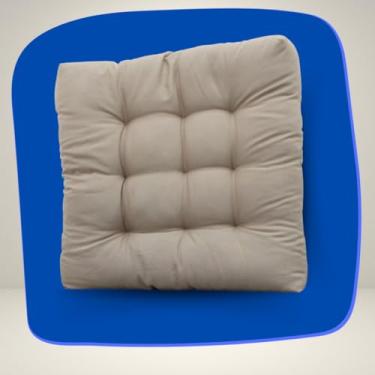 Imagem de Almofada para Cadeira Assento Poltrona 60x60cm Decorativa(BEGE)