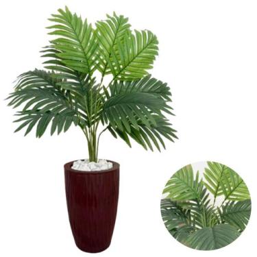 Imagem de Planta Artificial Palmeira Com Vaso Ondulado Cone E Pedras - PlantaImp