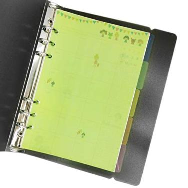 Imagem de Abas de índice para A5/A6 Capa de 6 Furos Anel Redondo Fichário Pasta de Arquivo Protetores de Folha Solta Protetor de Fichário (Divisor Horizontal Cor PP Placa, A5/21 cm*15 cm/8,5 polegadas)