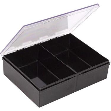 Imagem de Caixa Organizadora com 2 Divisórias Preta - Waleu - Unidade