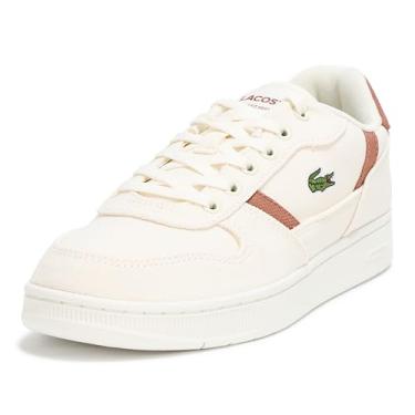 Imagem de Lacoste Tênis infantil unissex com clipe em T, Branco e marrom, 20