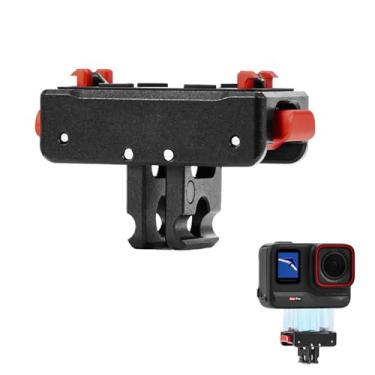 Imagem de SZZCNOX Adaptador magnético de liberação rápida para câmera de ação Insta360 X5/Ace Pro 2, base de adaptador de expansão magnética de metal com rosca de parafuso de 1/4 e interface dobrável de duas