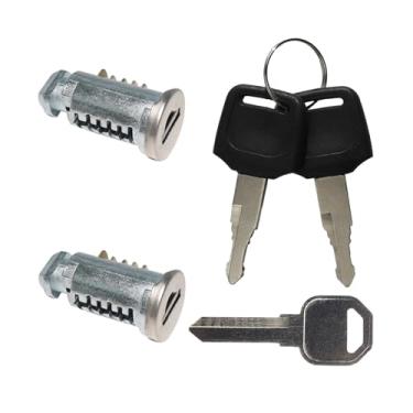 Imagem de JXSDFP Pacote com 2 núcleos de bloqueio compatíveis com componentes de rack de teto Thule, inclui 2 núcleos, 1 chave e 1 chave de controle (pacote com 2)