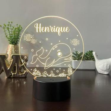 Imagem de Luminaria em acrilico de led infantil personalizada com nome tema fund