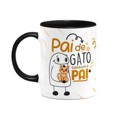Imagem de Caneca Flork Pais - Pai de gato, também é pai - B-black - JPS INFO