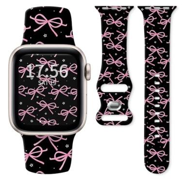 Imagem de Pulseira de silicone para relógio compatível com Apple Watch de 38 mm, 40 mm, 41 mm e 42 mm, para séries Ultra 2/1, SE 10, 9, 8, 7, 6, 5 e 4, pulseira de substituição macia ajustável (laço de fita